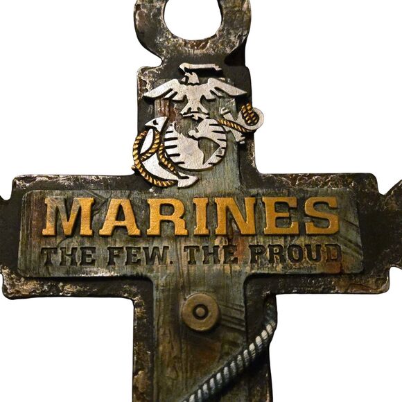 Anchor Marines 20" Large Anchor Cross Rustic The Few The Proud Western Heavy - Picture 2 of 5